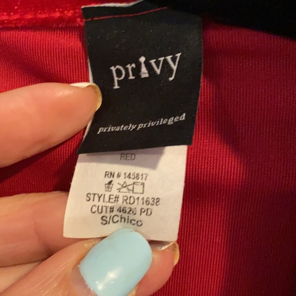 Red Velvet Plunge V neck Dress- Sexy & Classy - Picture 3 of 4